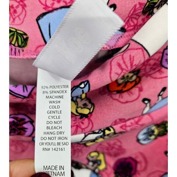 NWOT Lularoe Disney TC Leggings Tall Curvy Plus Alice in Wonderland Flowers - Picture 5 of 5